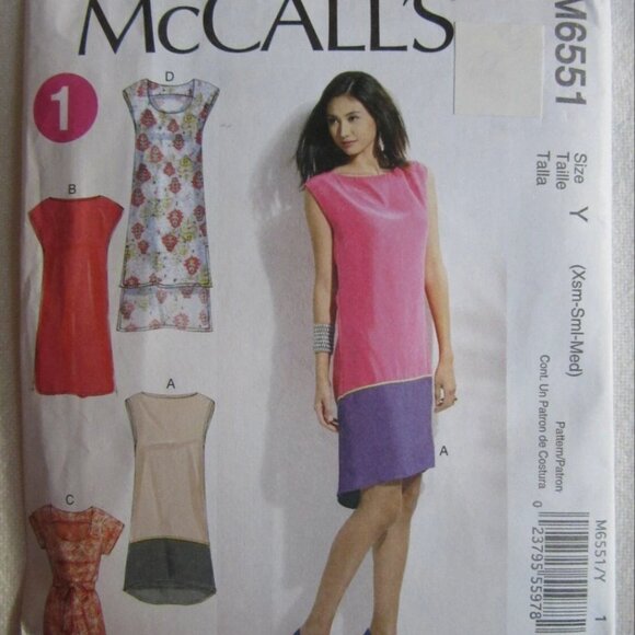 McCall Patterns M6551 Misses' Dresses and Belt, Sizes(XSM-SML-MED) - Picture 1 of 4